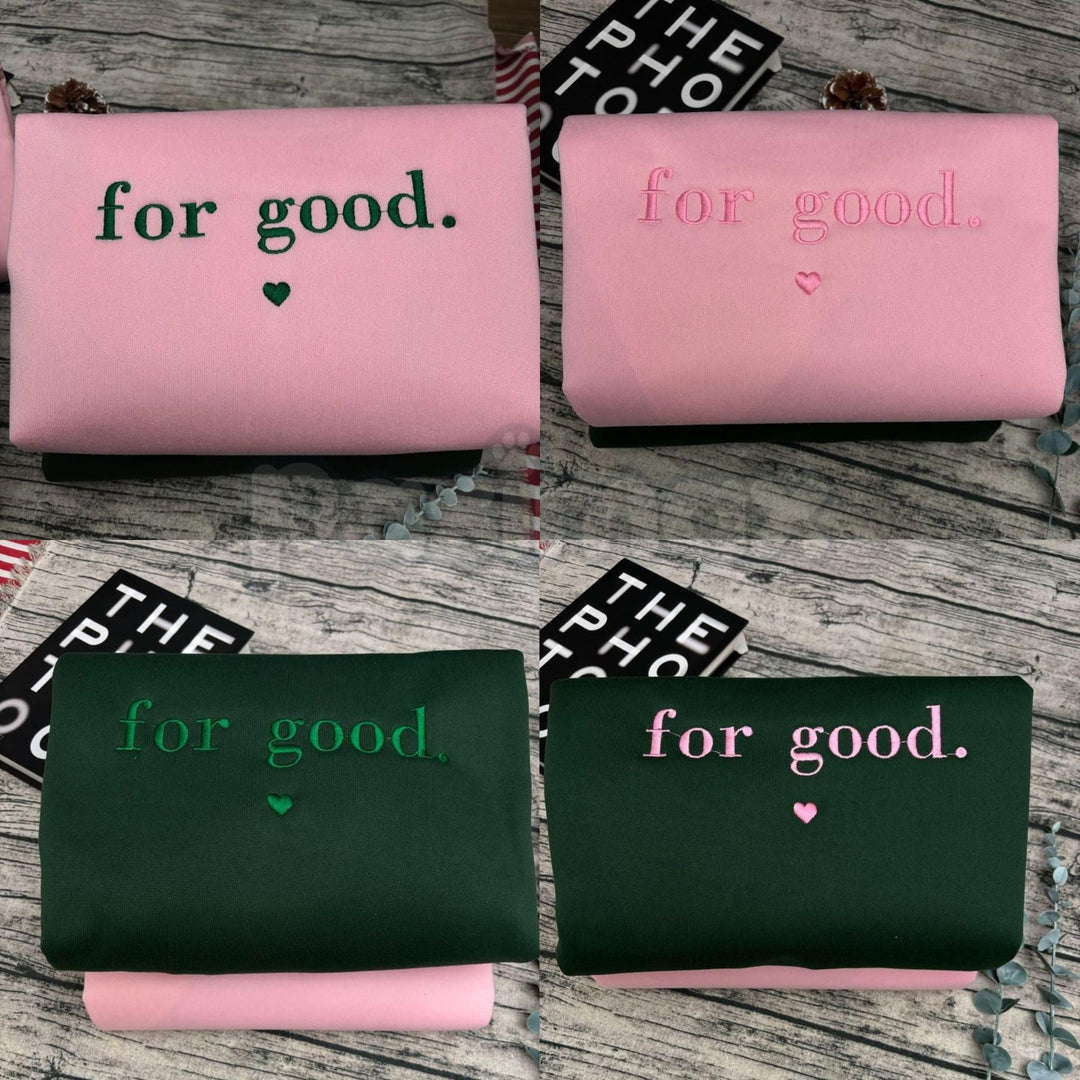 Wicked "For Good" Embroidered Crewneck – Elegant Broadway Tribute Sweatshirt