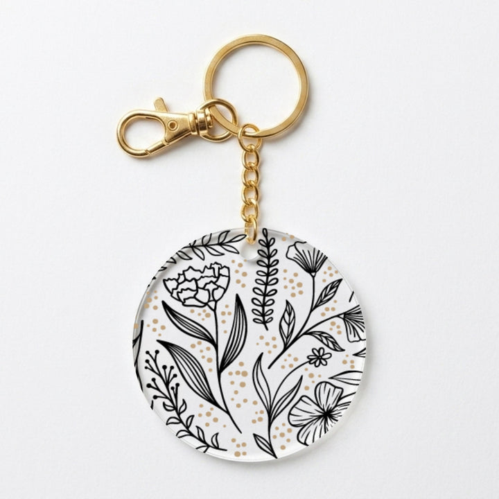 Wildflower Botanical Acrylic Keychain with Charm