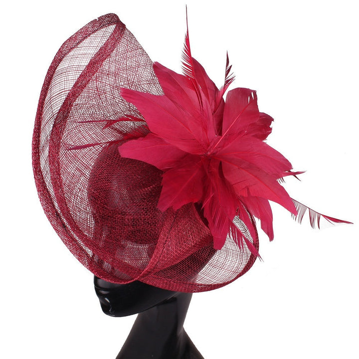 Fan-shaped Handcrafted Linen Headpiece