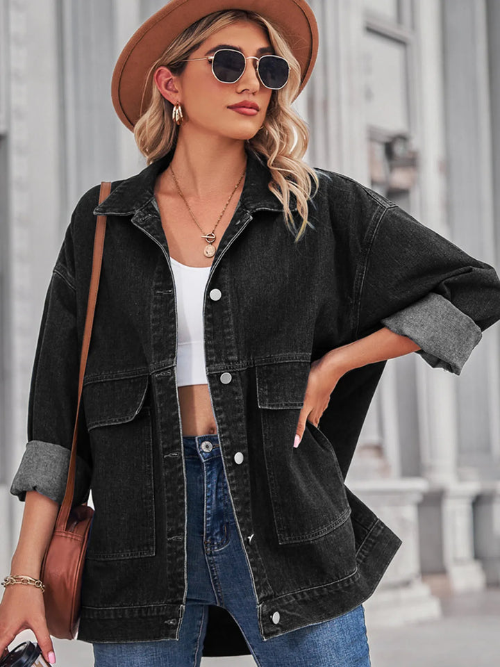 Button Up Long Sleeve Denim Jacket