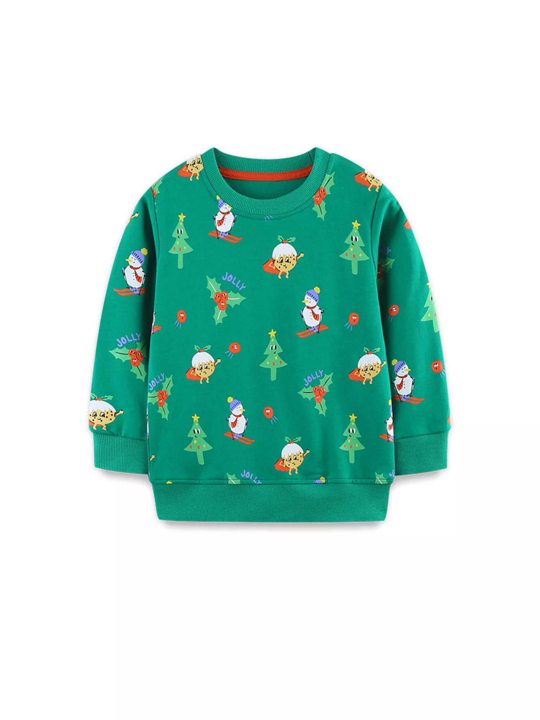 Children's Christmas Print Round Neck Sweatshirt