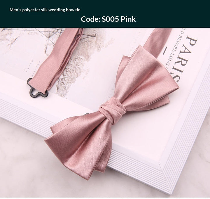 Mens Polyester Wedding Bow Tie