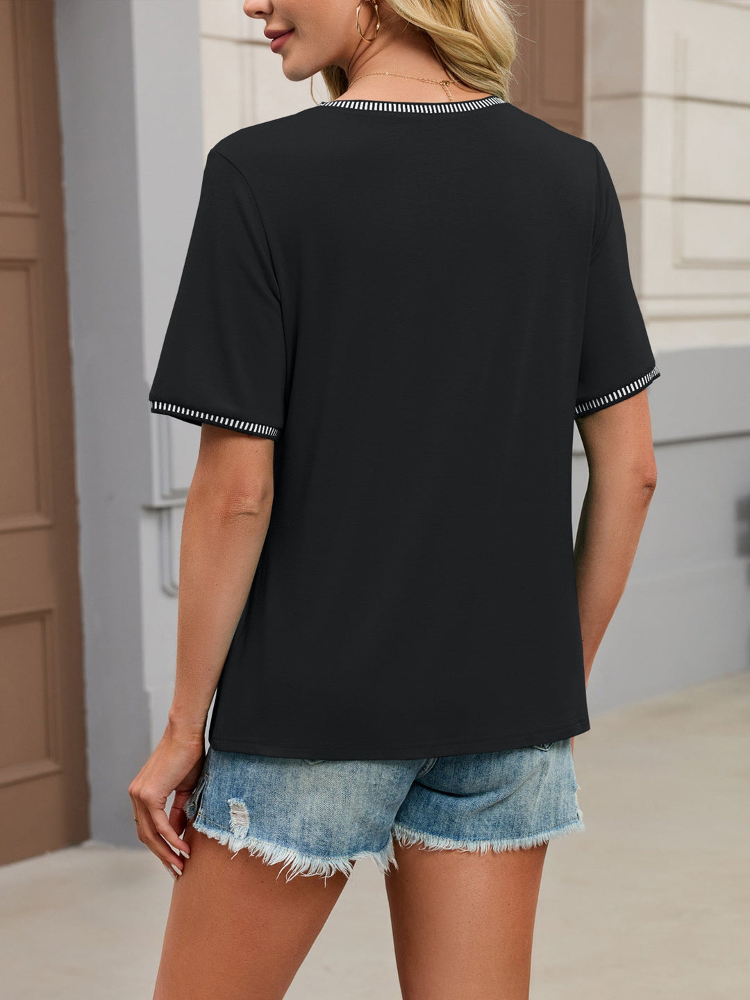 Contrast Trim Short Sleeve T-Shirt – Bright Tones