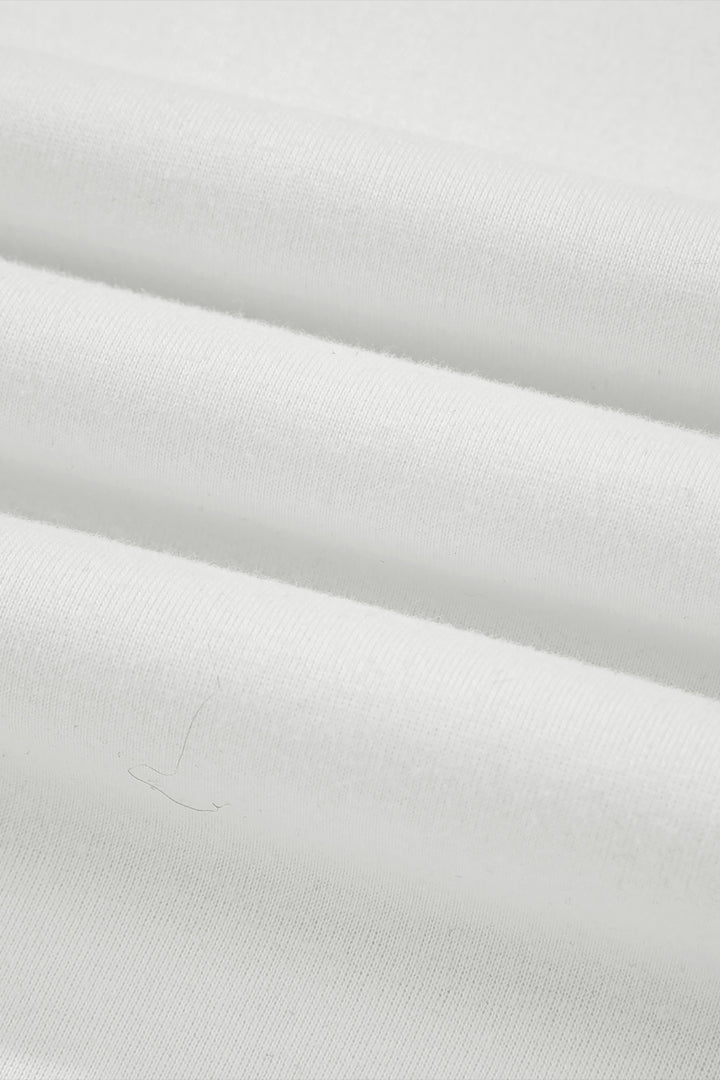 White Oversize Drop Shoulder Reversible Mock Neck Sweatshirt