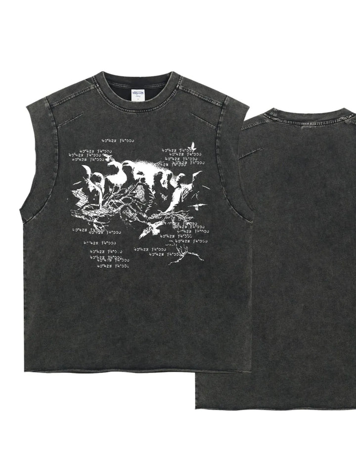 Men's Round Neck Graphic Tank