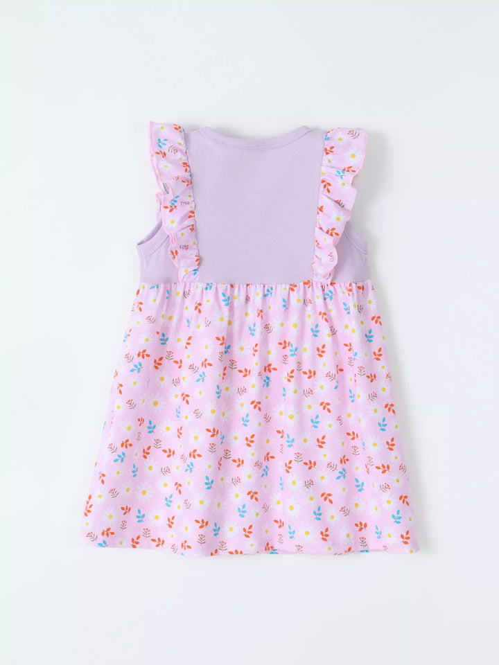 Children's Ruffled Floral Print Dress