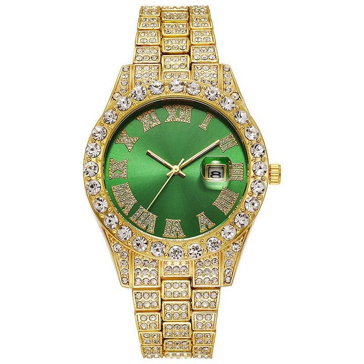 Men's Steel Strap Hip-hop Roman Quartz Watch
