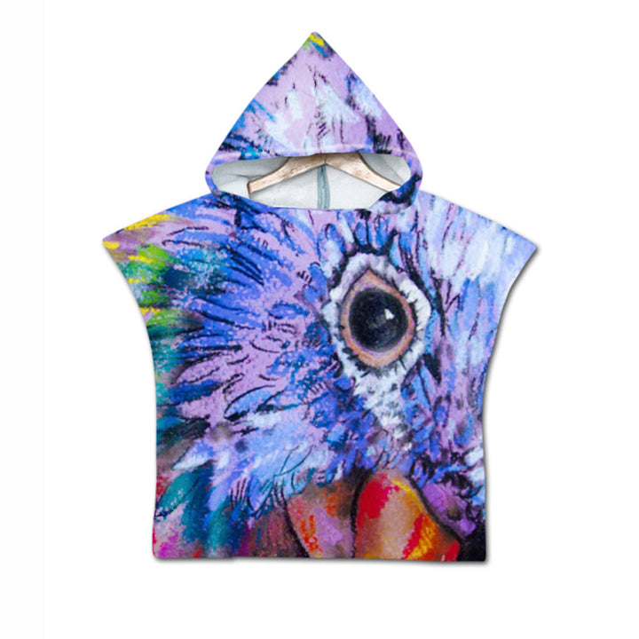 Embroidery 2-Day Delivery Embroidery Animal Digital Print Beach Towel Kids Children Hooded Bath Towel Microfiber