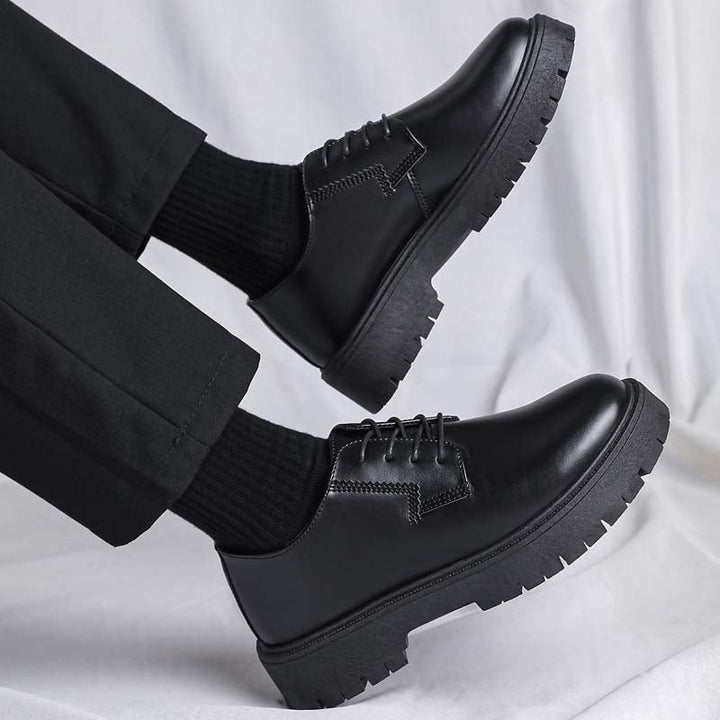 Men's Summer Breathable Height Increasing Derby Shoes, Business Formal Dress Shoes For Men
