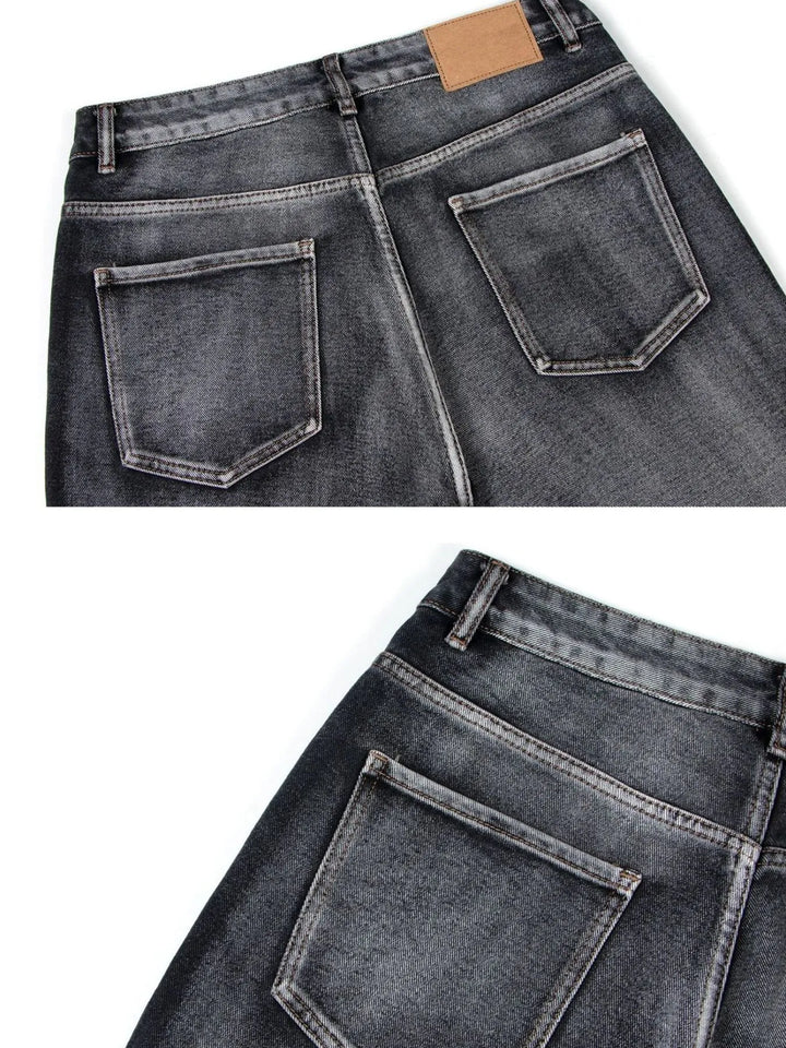 Men's Distressed Wide-Leg Jeans