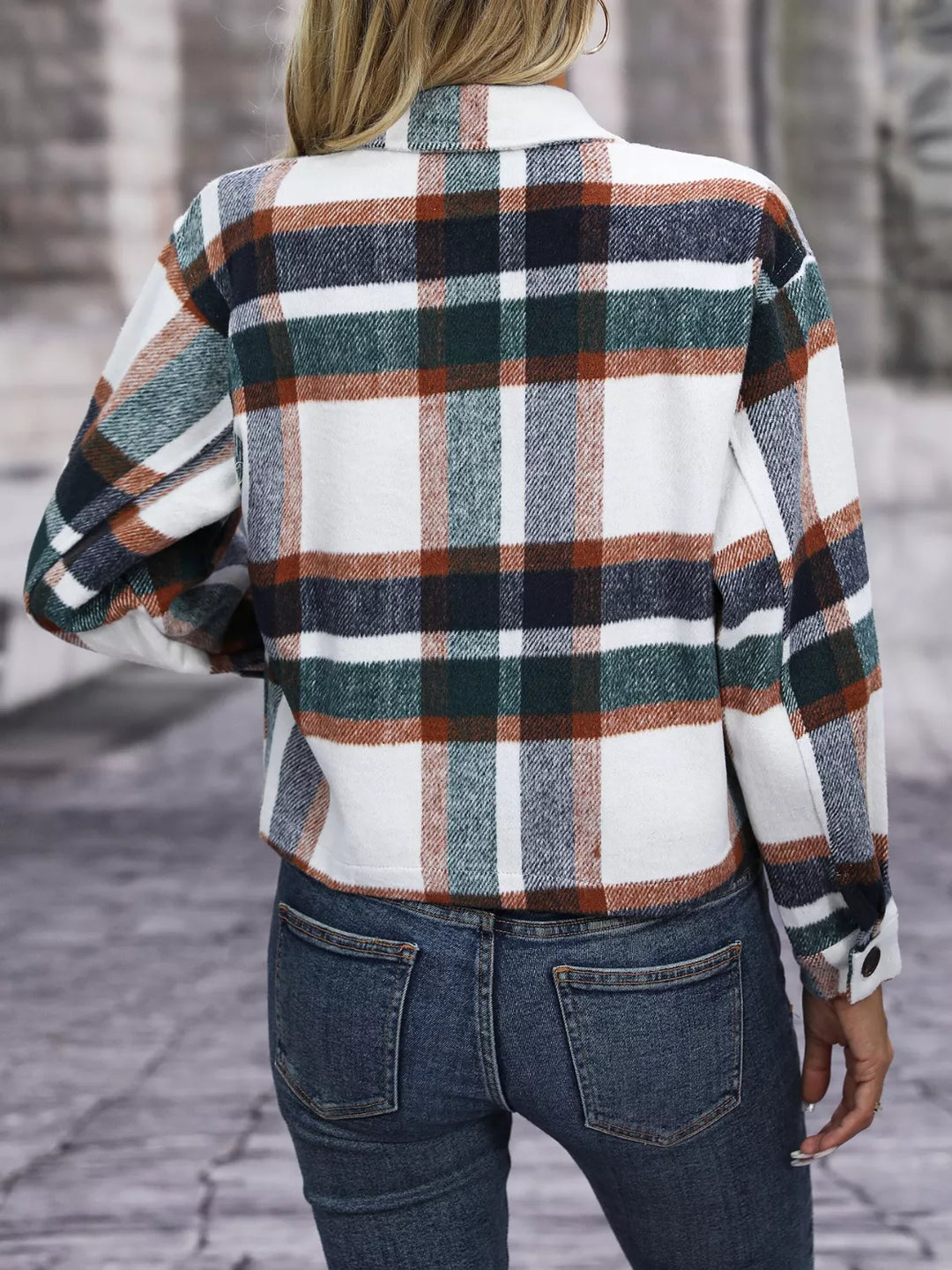 Plaid Button-Up Jacket
