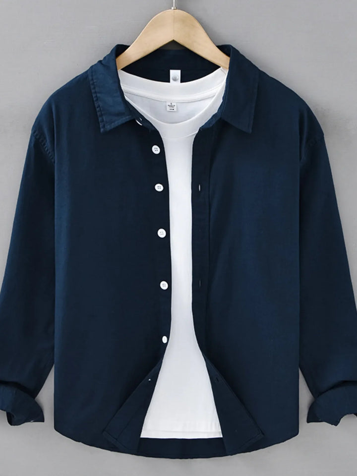 Men's Plus Size Button Up Long Sleeve Shirt