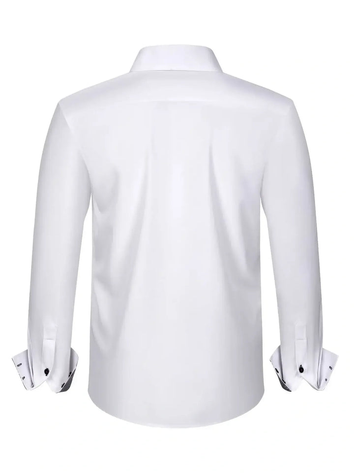 Men's Full Size Button-Down Casual Shirt with Contrast Cuffs Plus Size