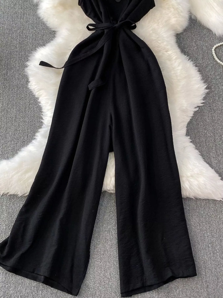 Sleeveless Wide Leg Jumpsuit