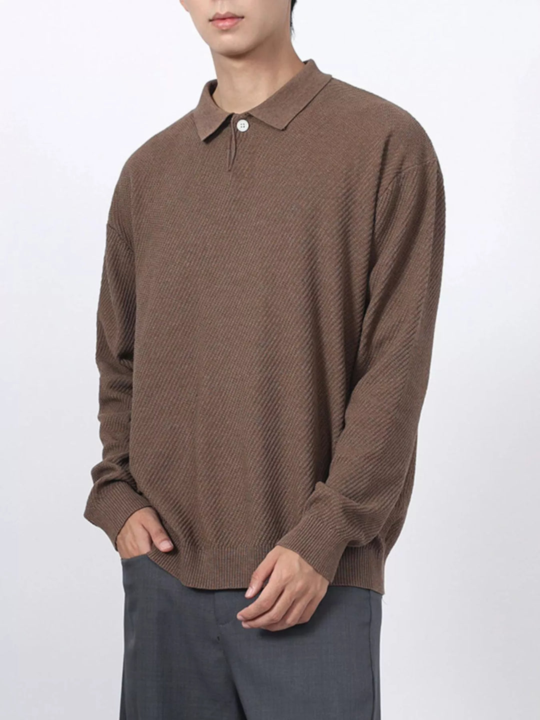 Men's Textured Long Sleeve Knit Top