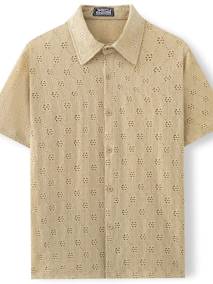 Men's Plus Size Button Down Short Sleeve Shirt