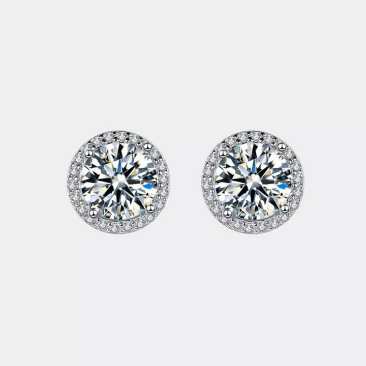 1 Carat Moissanite 925 Sterling Silver Stud Earrings