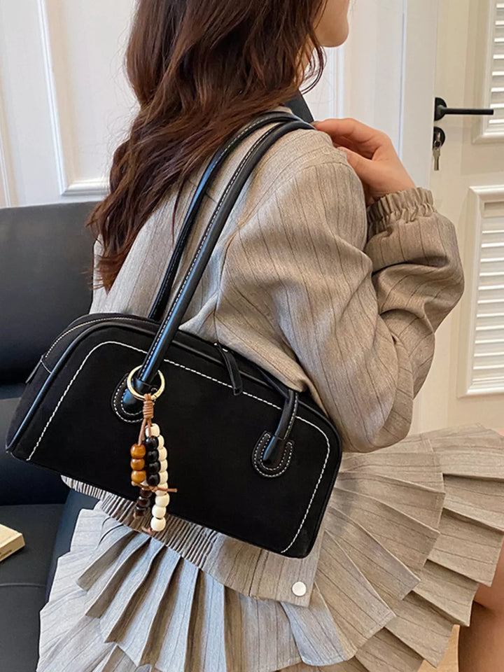 Zipper Closure Shoulder Bag