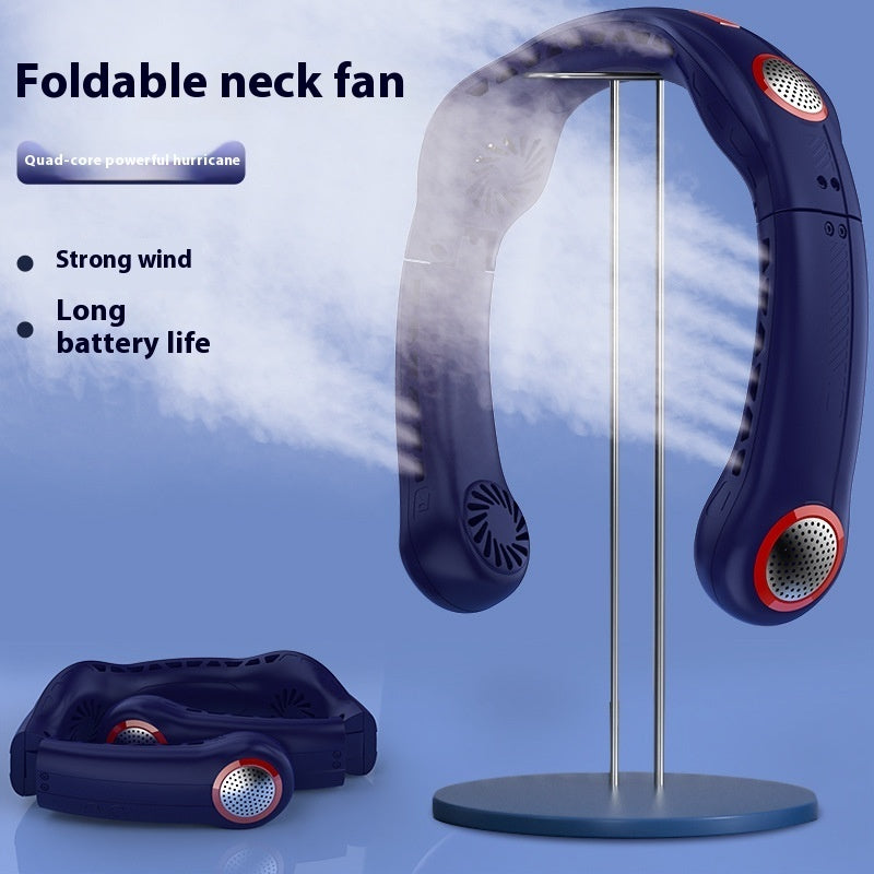 Portable Lazy New Quad-core Leaf-free Halter Fan