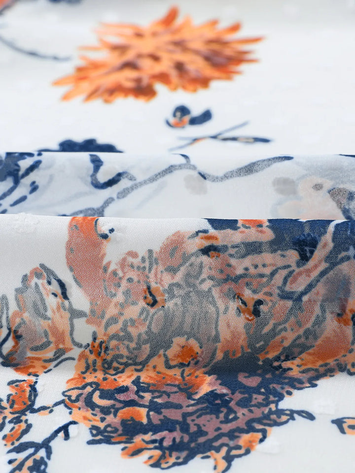 Floral Print Open Front Cover Up