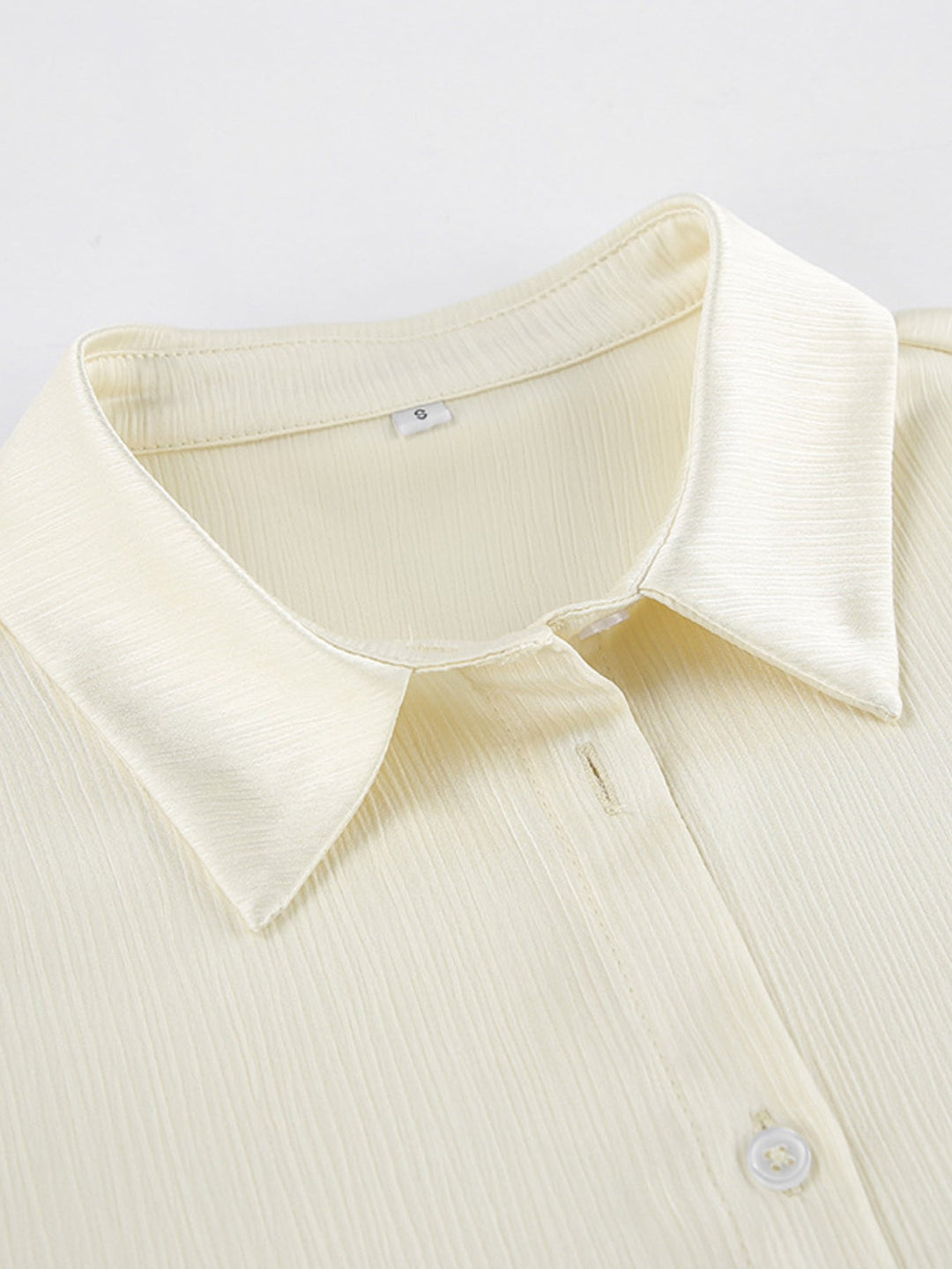 Texture Shirt and Wide-Leg Pants Set
