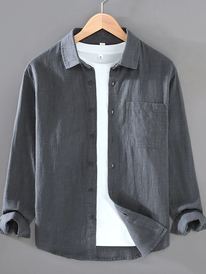 Men's Plus Size Button Up Long Sleeve Shirt