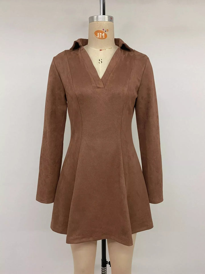 Johnny Collar Long Sleeve Dress