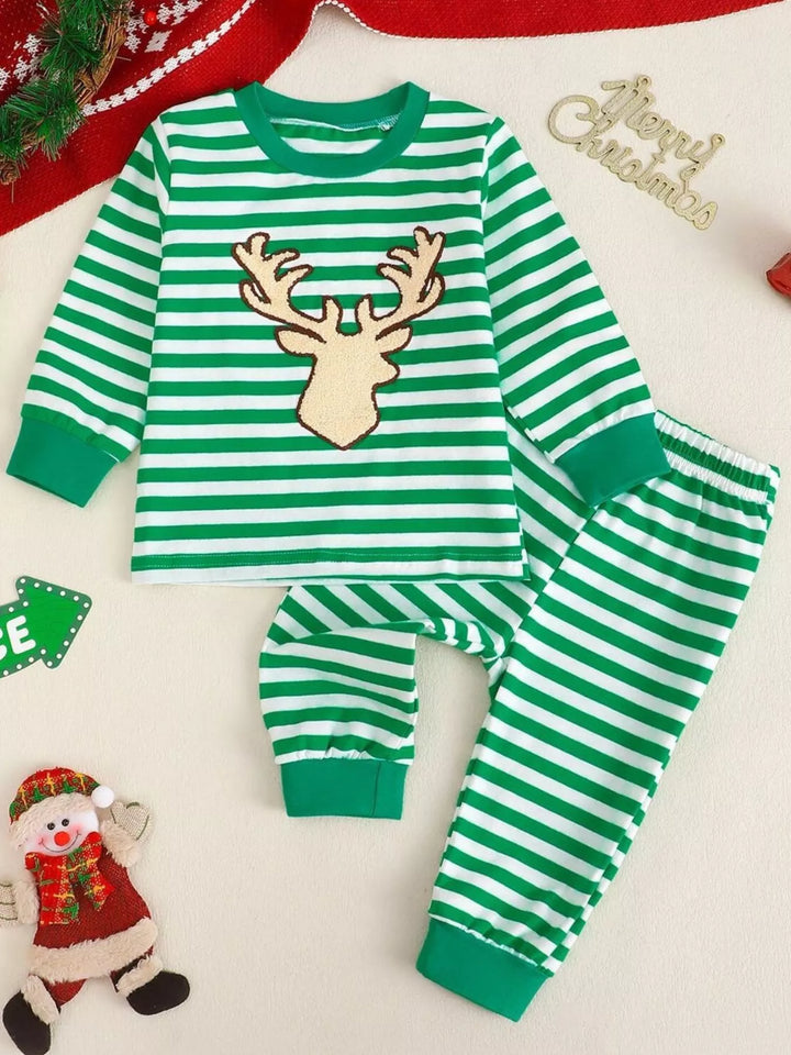 Children's Christmas Striped Pajama Set