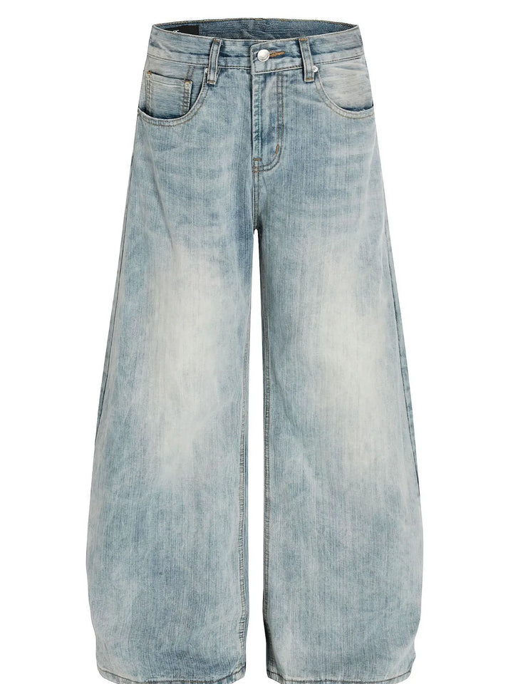 Men's Washed Wide Leg Baggy Jeans