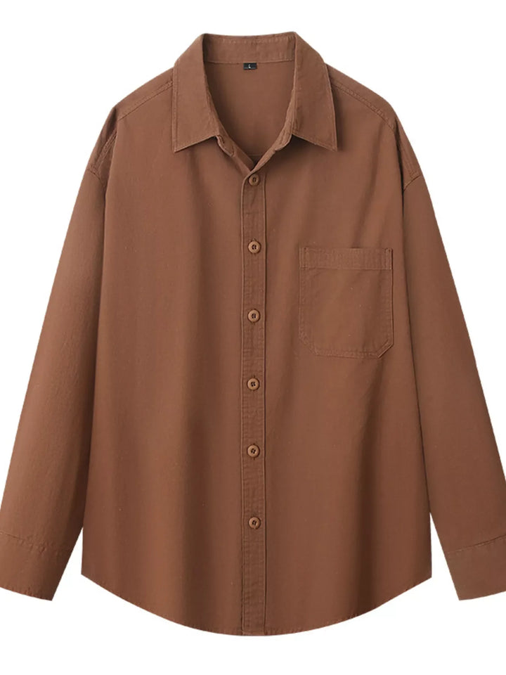 Men's Plus Size Button Up Long Sleeve Shirt