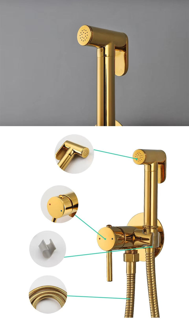 Brass Hot & Cold Toilet Bidet Sprayer Set