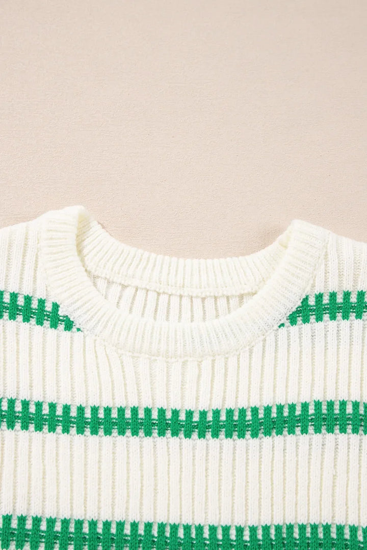 Striped Round Neck Sweater Vest