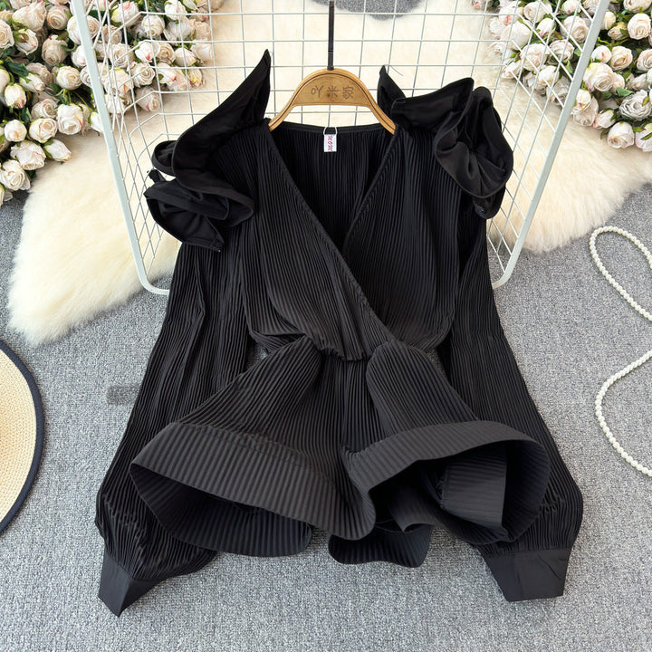 Ruffled-waist Blouse For Women Niche Style