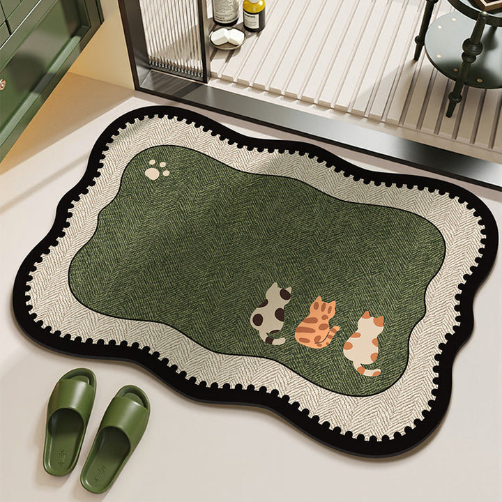 Stain-resistant Diatomaceous Earth Rug That Absorbs Water And Dries Quickly