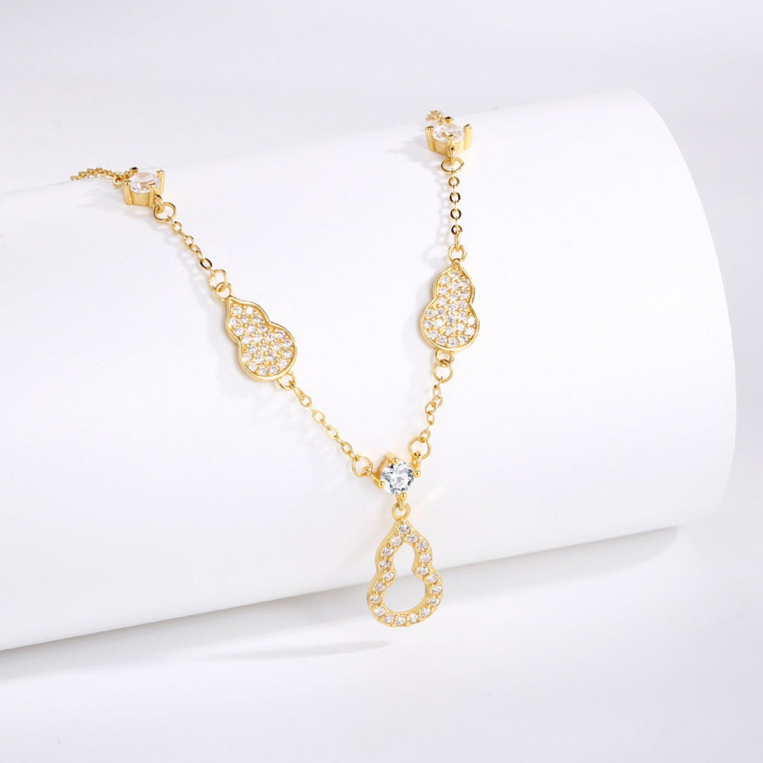 925 Sterling Silver Zircon Gourd Necklace