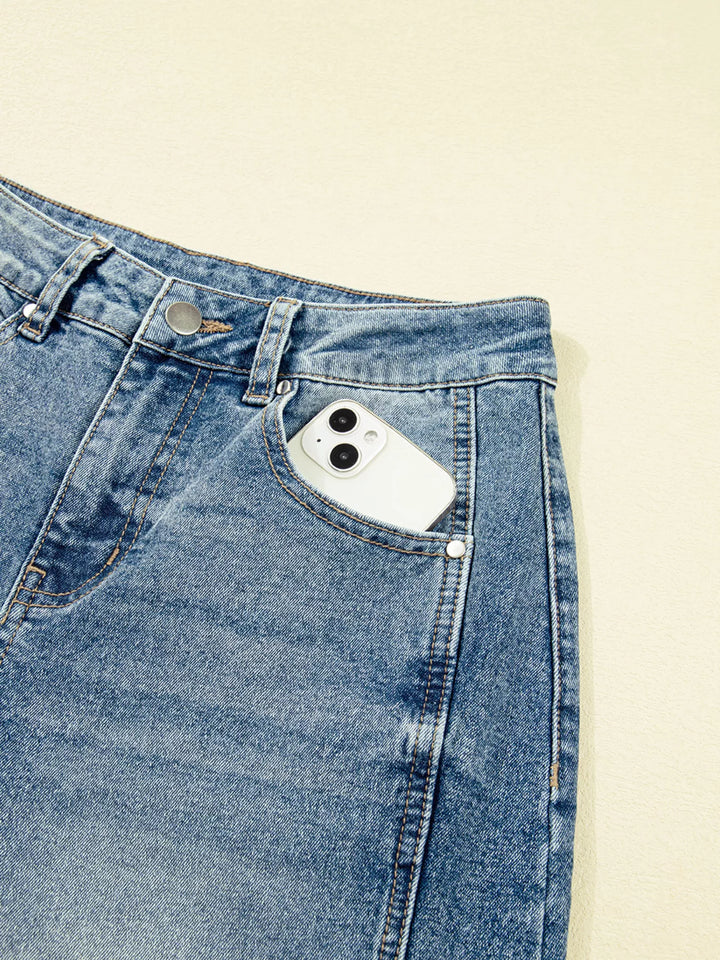 Vintage Washed Seam Detail Shift Jeans