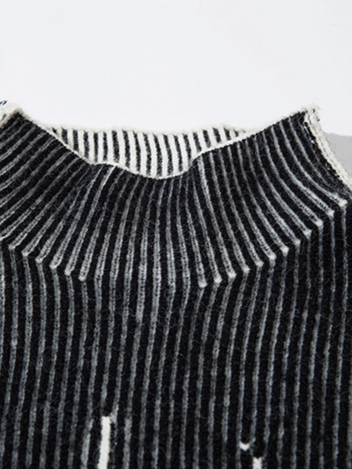 Men's Ribbed Turtleneck Long Sleeve Sweater