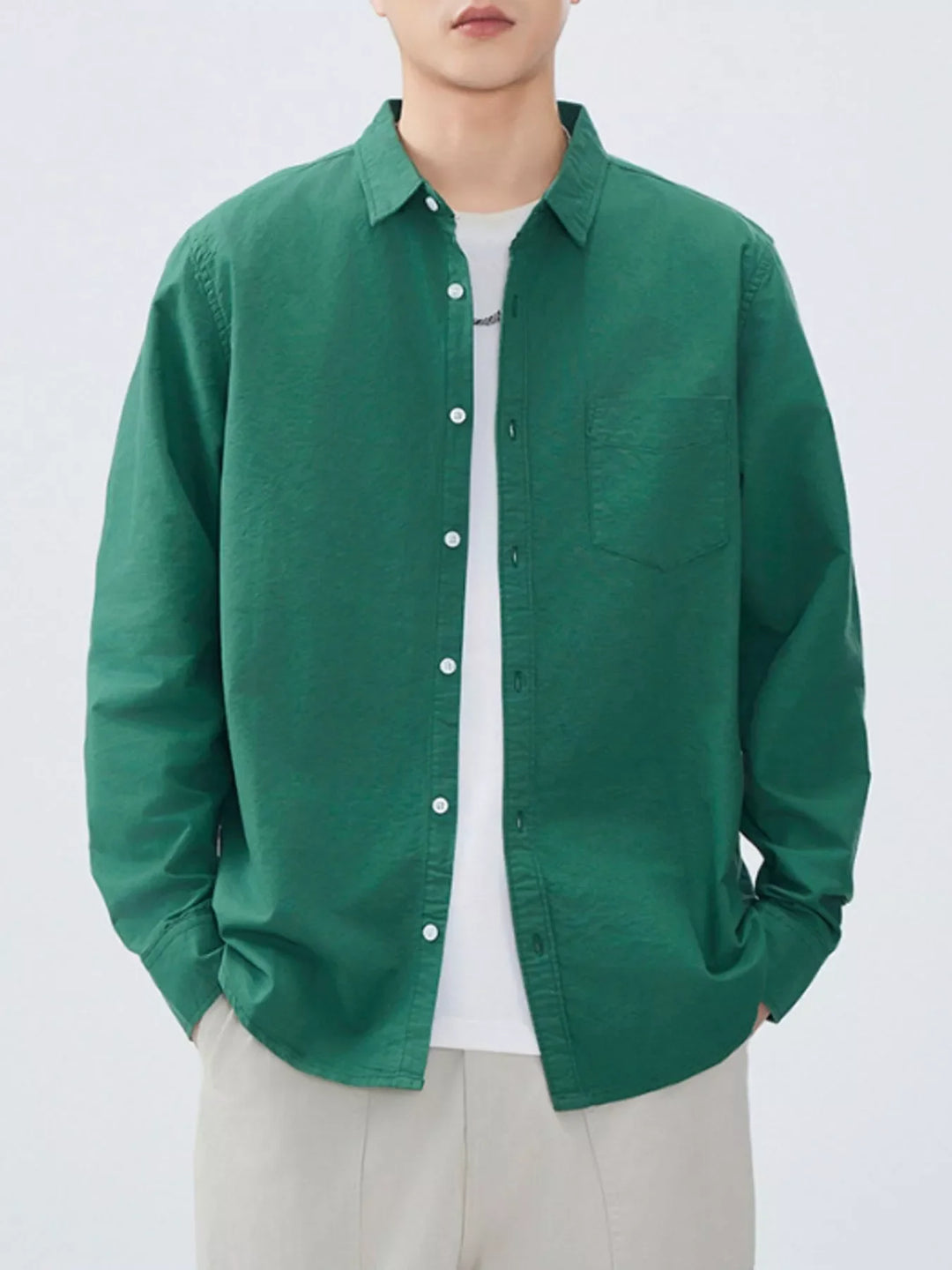 Men's Plus Size Button Up Long Sleeve Shirt