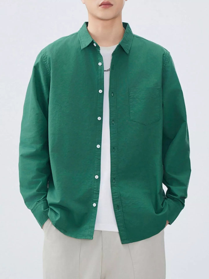 Men's Plus Size Button Up Long Sleeve Shirt