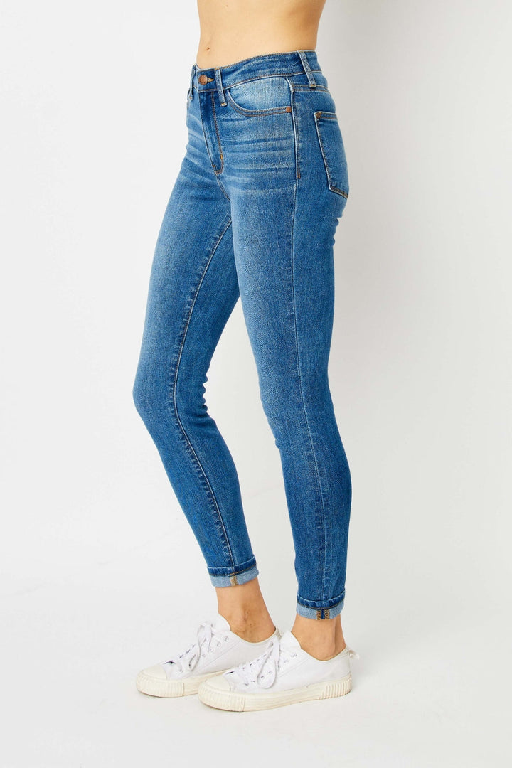 Judy Blue Low Rise Super Stretch Skinny Jeans with Cuffs