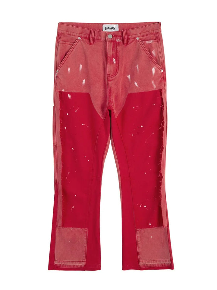 Men's Contrast Washed Bootcut Jeans