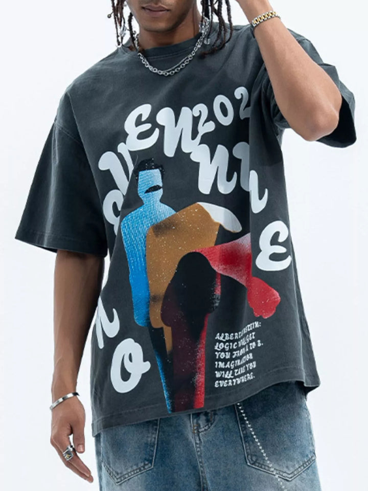 Men's Vintage Graphic Print Oversized T-Shirt