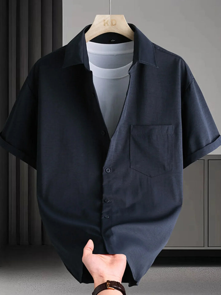 Men's Plus Size Button Up Short Sleeve Shirt