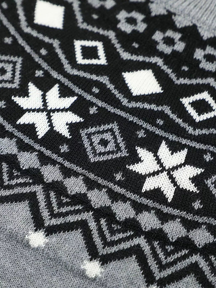 Men's Fair Isle Pattern Short Sleeve Sweater