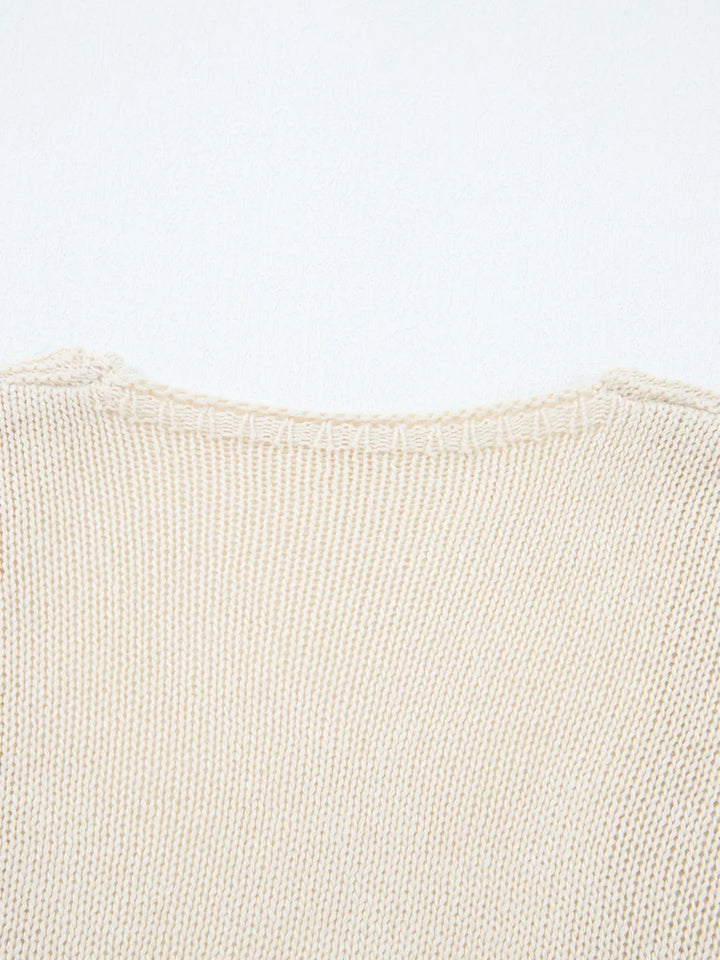 Hollowed Knit Open Front Cardigan