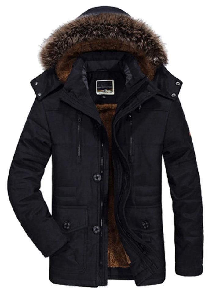Men's Plus Size Warm Fur Hooded Winter Coat