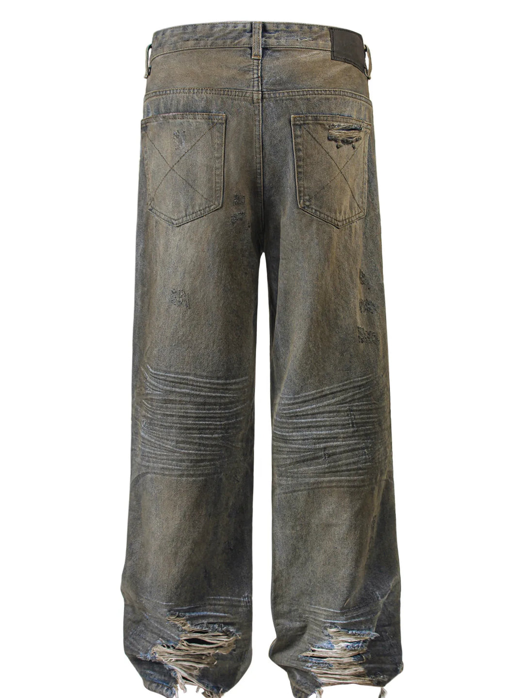 Men's Vintage Distressed Wide Leg Jeans