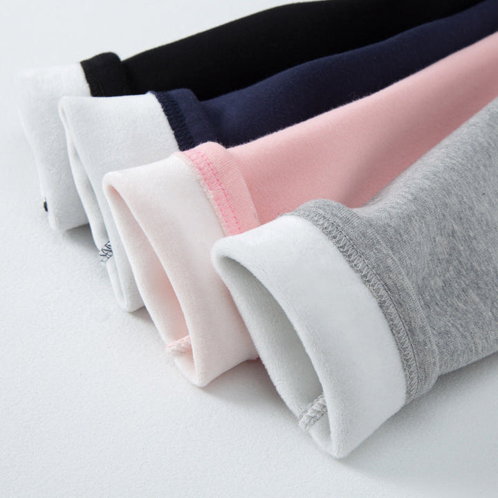 Fleece-lined Extra-thick Casual Pants For Kids