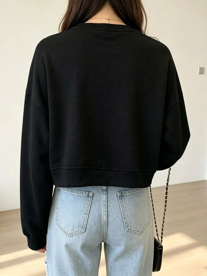 Crew Neck  Drop Shoulder Sweatshirt