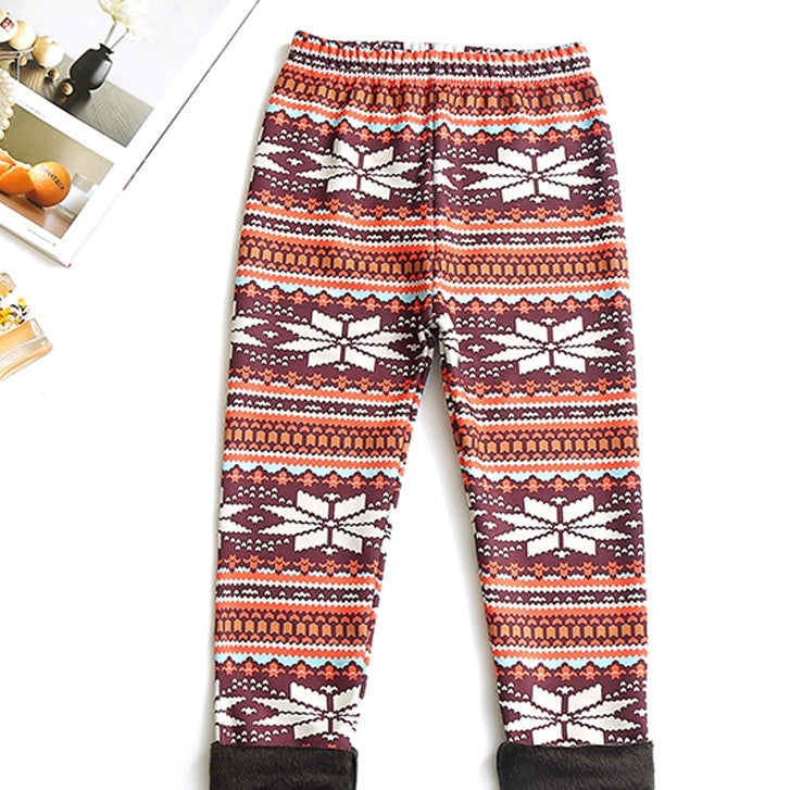 Girls Thin-Flannel SpringAutumn Outerwear Milk-Viscose Pants